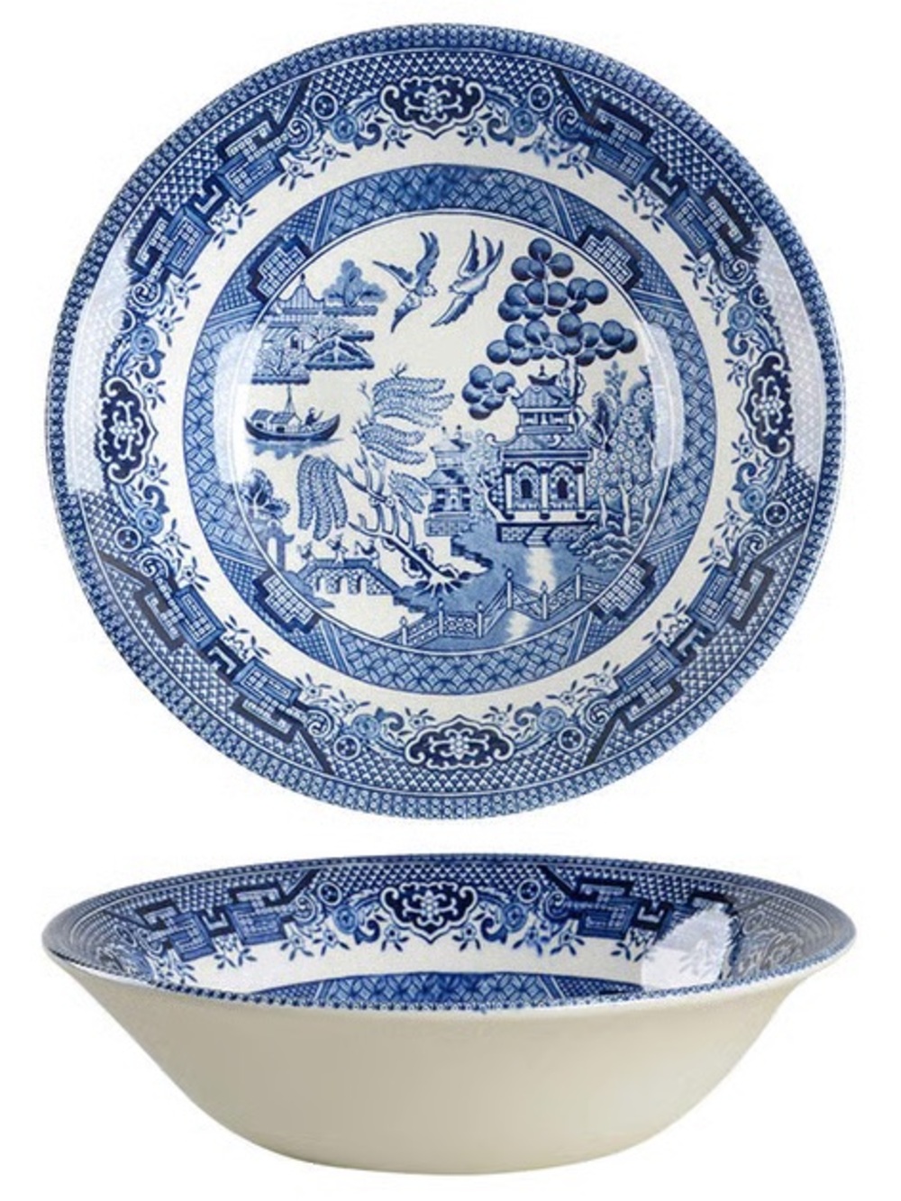SET OF 2 Blue Willow by Churchill Soup Pasta Cereal Bowl 7 3/4" Made in England